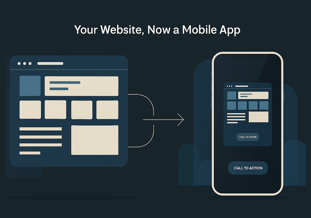Web to App Conversion - Screenshot of mobile app conversion interface